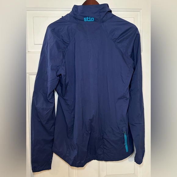 Stio Women’s L Second Light Zip-up Blue Jacket Packable Thumb Holes Back Pocket - Picture 8 of 8